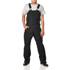 Dickies Men's Big-Tall Premium Insulated Duck Bib All, Black, X-Large/Tall
