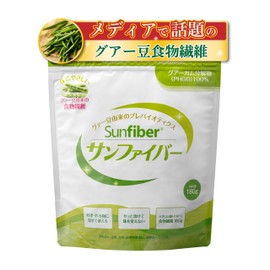 Gua Bean Fiber Taiyo Lab Sun Fiber, 6.3 oz (180 g), Guar Gum Breakdown, Fermentation, Water Soluble Dietary Fiber, Powder, Good Bacteria, Water, Quick Dissolves on Body, Tasteless and Odorless, Can be Used in Medical Areas