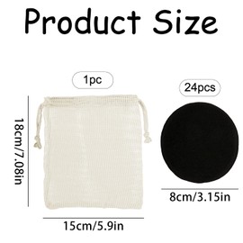 Luckious 24 PCS Bamboo Fiber Makeup Remover Pads - Reusable Face Puff for Gentle Cleansing and Makeup Removal - Eco-Friendly, Portable, and Ideal for Women's Beauty Routines