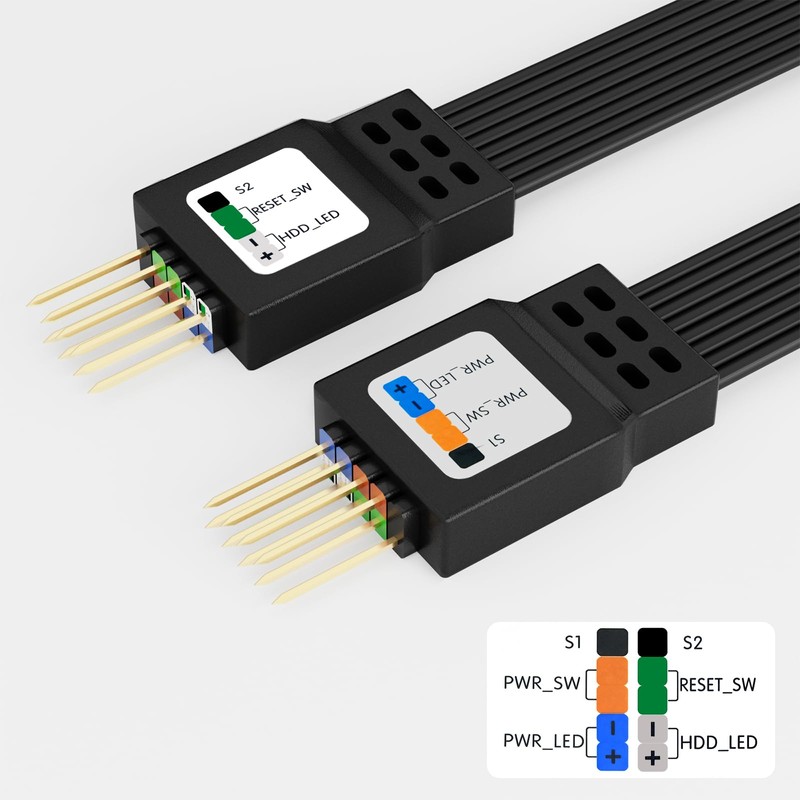 Iesooy PC Power Button Extension Cable, 9-pin Connector Front Panel