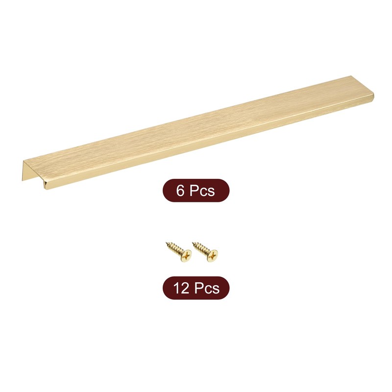 sourcing map Cabinet Finger Edge Pull, 6pcs 300mm/11.81 Aluminum Alloy