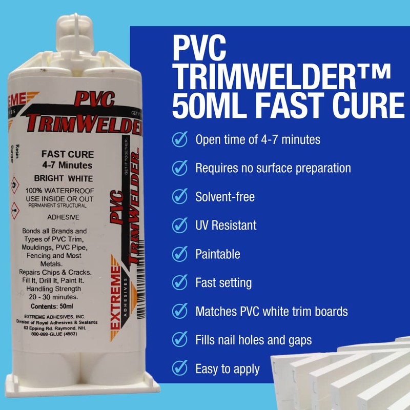 PVC TrimWelder Fast Cure 50 ML Cartridge and 2 Included