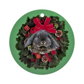 CafePress Lop Eared Rabbit Christmas Ornament (Round) Round Holiday Christmas Ornament