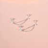 Lansora Double Piercing Earrings Silver Gold Cz Cubic Zirconia Stone