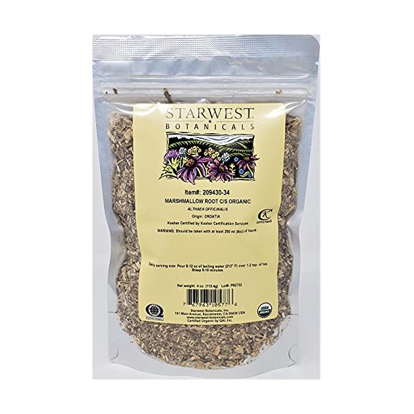 Marshmallow Root Cut & Sifted Organic - 4 Oz,(Starwest Botanicals)