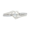 Sterling Silver Round Diamond Heart Promise Ring (1/10 cttw)Size 5