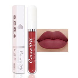 evpct CmaaDu 1Pcs Nude Pink Liquid Matte Lipstick Lipgloss Set for Women, labiales mate 24 horas originales matte larga duracion 24 Hour Lipstick Lip Stains Long Lasting Waterproof 24, 01#