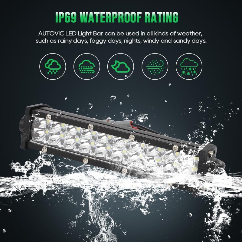 AUTOVIC Light Bar Kit Waterproof Plug-Play Driving Light Kit 7/8"