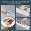 Refillable Magnetic Plastic Wrap Dispenser With Slide Cutter, Sturdy Food