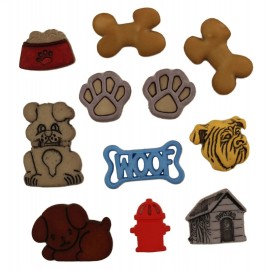 Buttons Galore Dog Gone It 4430 - Dog Bone Buttons Galore Embellishments - Craft Sewing Scrap