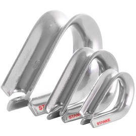 Seilwerk STANKE 10x Stainless Steel Thimble for Steel Wire Ropes Natural Synthetic Ropes 4 mm