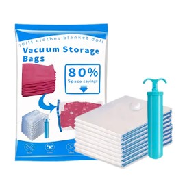 Hyper Cover Vacuum Storage Bag Kit (Small, 8pcs) - Space Saver Bags for Clothes Storage, Travel, Vacuum Sealer Bags, Compression Bag - Durable Vacuum Bags for Packing and Storage