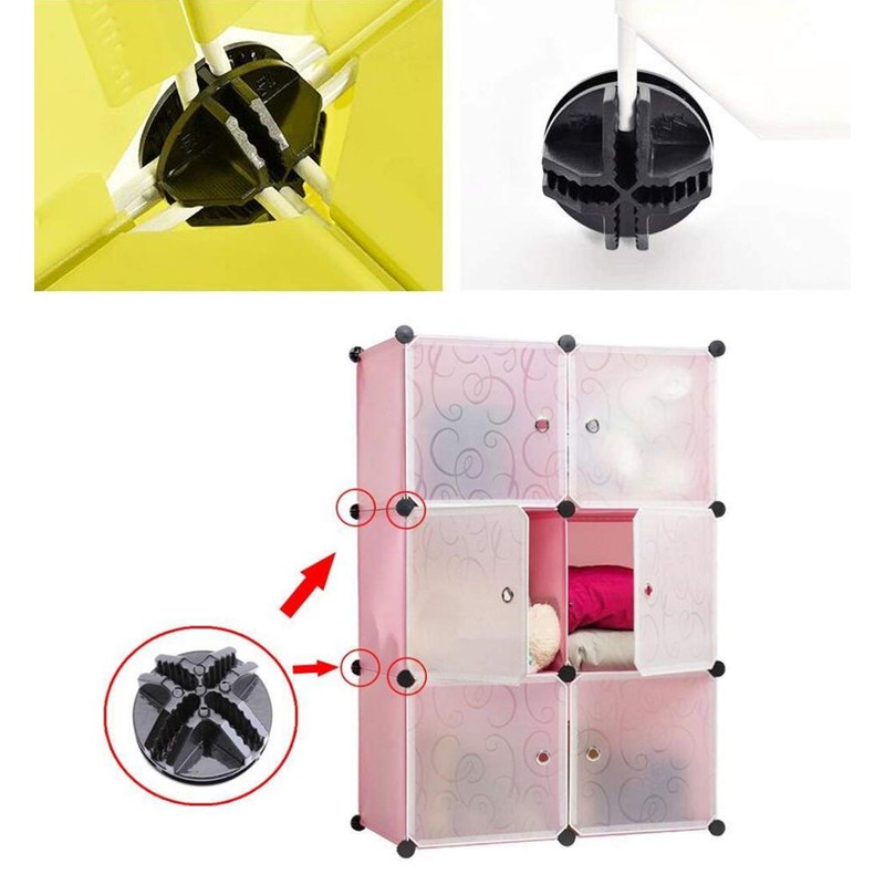 QUUPY 12Pcs Black Plastic Wire Cube Connectors Wire Grid Cube