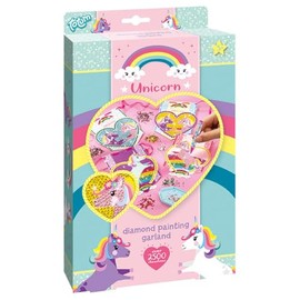 Totum 71056 Unicorn Diamond Painting Garland - Create Stencils and Make a Cute Unicorn Garland in Glitter Look