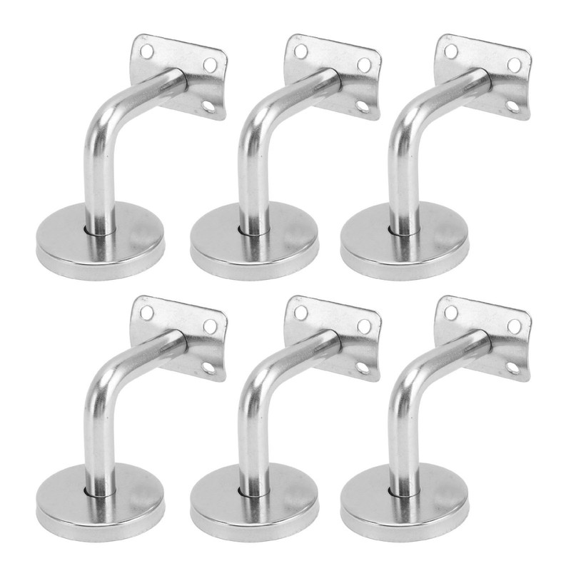 6 Pcs Wall Handrail Bracket 304 Stainless Steel Strong Bearing