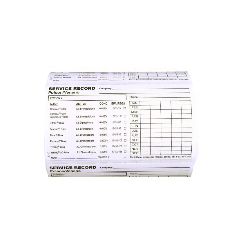 Protecta Baiting Station Service Labels ( Roll of 100 )