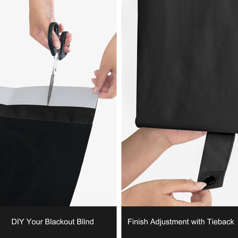 NICETOWN Full Blackout Door Curtain for Cordless Roller Window Covering