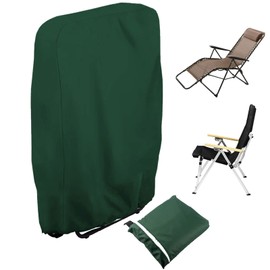 Rouzin Pack of 1 Garden Chairs Folding Chairs Cover & Storage Bag, Oxford Protective Cover, Winterproof, Windproof, Waterproof, Anti-UV for Garden Furniture, Sun Lounger, Recliner, Deck Chair, Folding