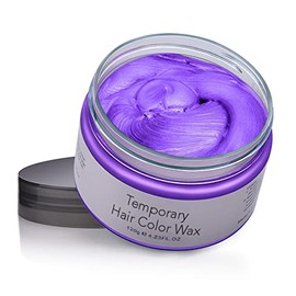 Hair Colour Wax, 120g Temporary Coloured Hair Paint Wax, Easy Washable Colour Change Hair Dye for Kids,Women,Men(Violet)
