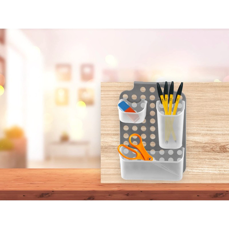 DecorRack Adjustable Hanging Storage, 3 Bins Over Shower Door Organizer,