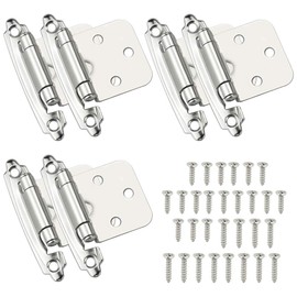 AFASOES 6pcs Cabinet Door Hinges Self Closing Overlay Flush Cabinet Hinge Heavy Duty Cupboard Hinges Replacement Ball Bearing Mute, Inset Hinges with Screws for Home Decorative