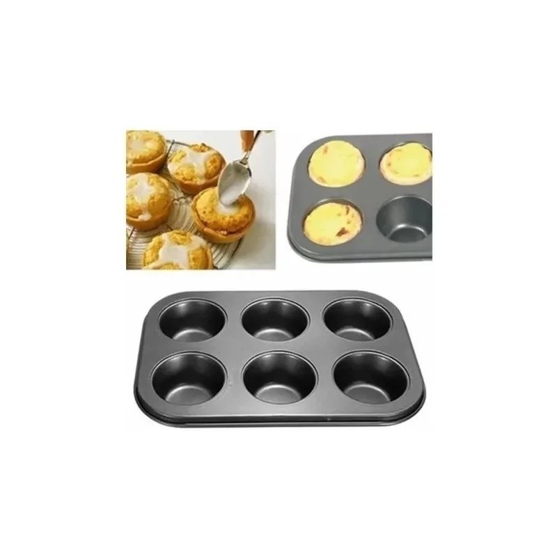 Total Supplier Molde Metálico Antiadherente Para Hornear 6 Cupcakes
