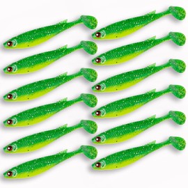 SMASHDIT Paddle Tail Shad Swimbaits with 3D Eyes, Softbait Paddletails for Soft Bait Fishing, Swim Bait Fishing Soft Plastic Lures - Saltwater Paddle Tail Shady Fluke Baits