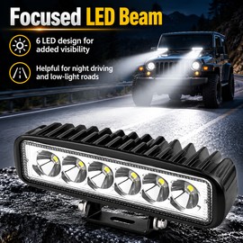 18W LED Work Lights for Road Lighting – 2-Piece 12V Aluminum Flood Spotlights for Compatible Cars and SUVs
