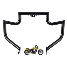 Gamyipp 1.5" Crash Bar Engine Guard Highway Freeway Bar for Harley Dyna Daytona Glide Custom Low Rider Street Bob Sturgis Super Glide (Black)