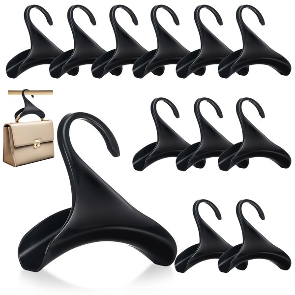 Hiitytin Bag Hanger, 12 Pcs Black Purse Hangers for Closet,