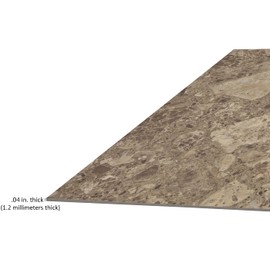 PowerSellerUSA Brown Marble Brown Vinyl Floor Tiles Self Stick Peel Flooring 12" x 12", 1-Pack (20 Pieces)