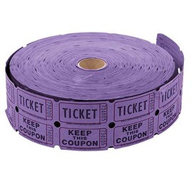 Double Purple Raffle Ticket Roll - 2000 Per Roll