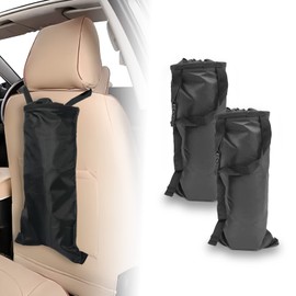 stymart 2Pcs Car Trash Can, Car Hanging Detachable Garbage Bag, Car Trash Bag with Elastic Opening Oxford Material Washable Eco-Friendly Car Garbage Can for Outdoor Traveling&Home Use