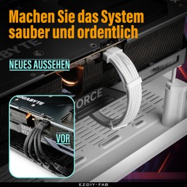 EZDIY-FAB 16AWG PCI-e 5.0 12VHPWR PSU Sleeved Cable, 600W 12+4 Pin Male to 12+4 Pin Male Cable for RTX 3090Ti/4070Ti/4080/4090.60cm/23.62in Pure White