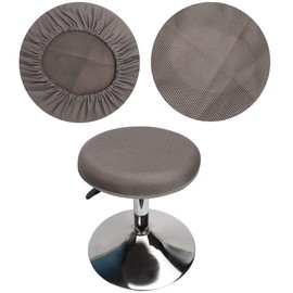 HuaLiSiJi Stool Covers, Round, 1 Piece, Washable, Easy Care, Breathable and Durable, for 26-38 cm Round Stool Diameter (Grey)