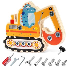 Montessori Toy 2 Years and Above, Montessori Screw Board, Busy Board, Wooden Children's Toy from 3 4 5 Years, Digger Motor Skills Toy, Educational Games for Children, Girls, Boys