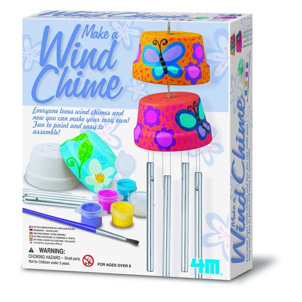 4M 4824 Make A Wind Chime Kit - Arts & Crafts Construct & Paint A Wind Powered Musical Chime DIY Gift for Kids, Boys & Girls