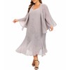 Plus Size Jacket Dress Suits 2 Piece Chiffon Sets Delicate