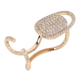 Nail Cover Rings for Women,Adjustable Size Women Fingernails Ring with Crystal,Shiny Delicate Finger Decoration Rings Jewelry Gift for Dancing Party Dating(3047g)