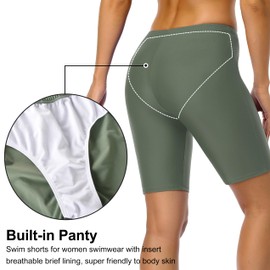 Firpearl UPF50+ - Pantalones cortos deportivos para mujer, talla grande, tankini, Verde, 12