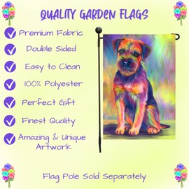 Doggie of the Day Paradise Wave Border Terrier Dog Garden Flags- Outdoor Double Sided Garden Yard Porch Lawn Spring Decorative Vertical Home Flags 12 1/2"w x 18"h
