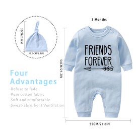 culbutomind Baby Romper Best Friends For Always Fun Baby Romper Baby Gifts Birth First Clothing - blue