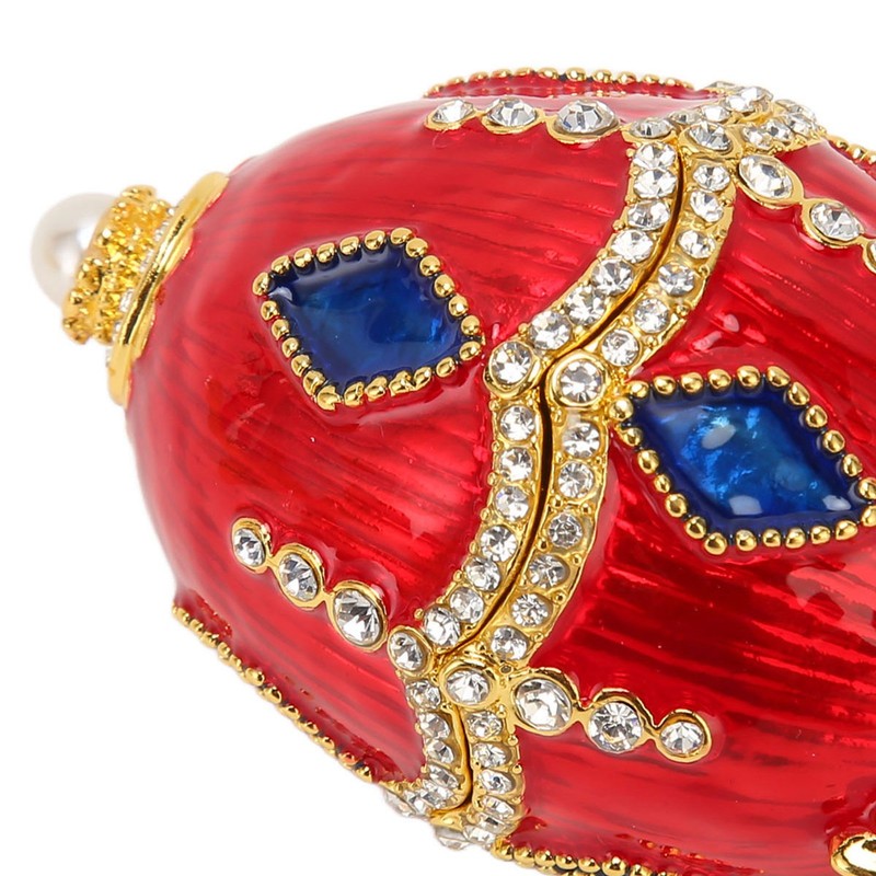Egg Shaped Trinket Boxes Rhinestones Inlay Exquisite Jewelry Trinket Boxes