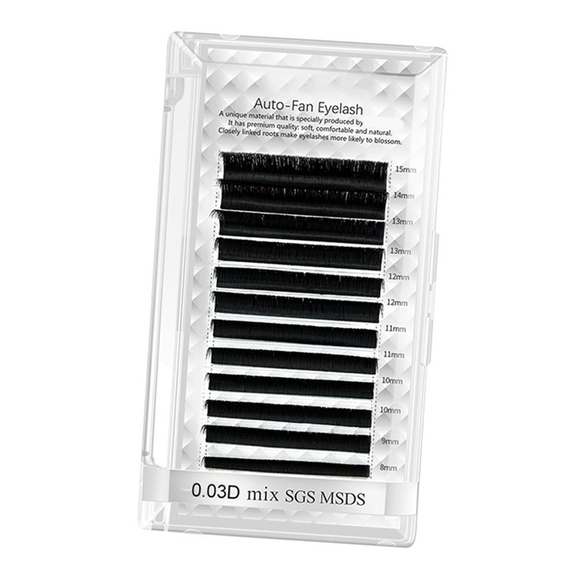 Auto Fan False Eyelashes Women Professional Salon Black Volume False