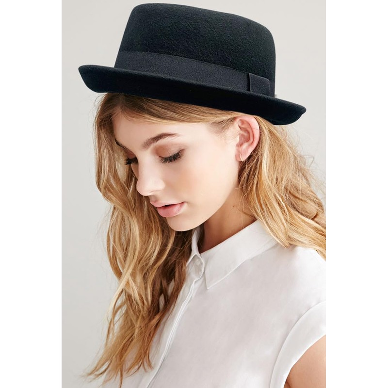 Vikodah Pork Pie Hat Wool Felt Bowler Porkpie Boater Derby