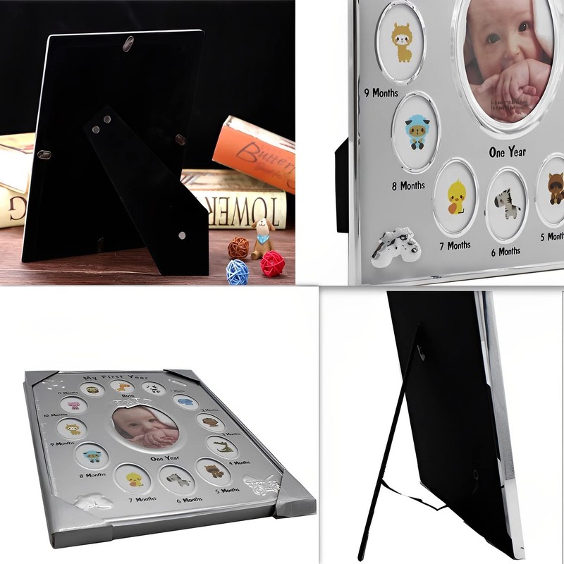MIMIA Birthday Celebration Baby Photo Frame with 12 Months Growth