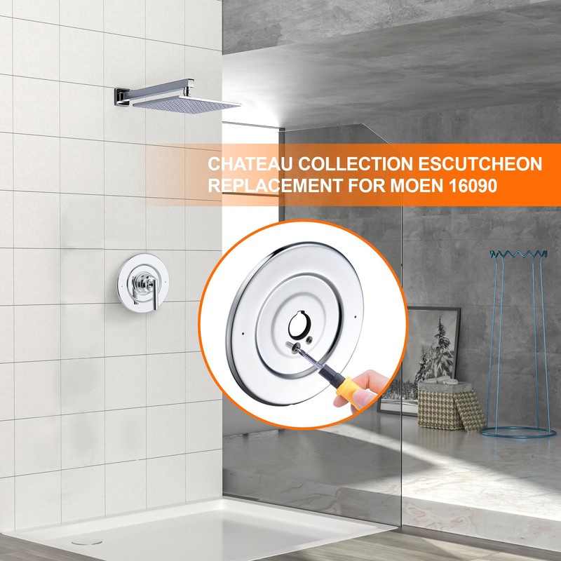 Chrome Escutcheon Plate Replacement for Moen 16090 Chateau Collection, Shower