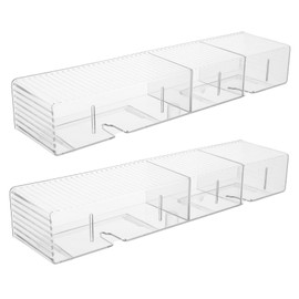 Gatuida 2pcs Clear Acrylic Wall Mounted Makeup Storage Bin Section Organizer with Draining Design for Bathroom Saving for Areas