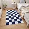 Terrug Navy and White Checkered Rug for Entryway,2x3 Small Area