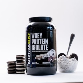 NutraBio NutraBio Whey Protein Powder Isolate Supplement C 25g of Protein Per Scoop with Complete Amino Acid Profile - Soy and Gluten Free - Zero Fillers and Non-GMO - Ice Cream Cookie Dream - 2 Lbs.